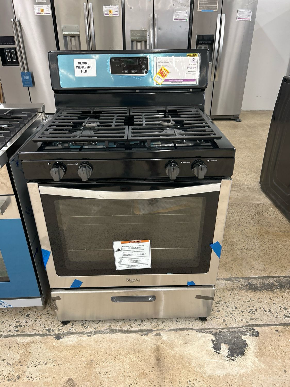 Whirlpool WFG320M0BS 5.1 cu ft Freestanding 4-Burner Gas Stove -MHC 1