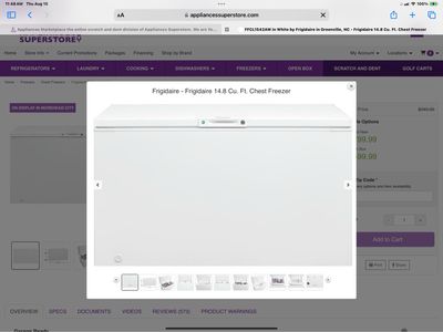 Frigidaire FFCL1542AW 14.8 Cu. Ft. Chest Freezer NIB