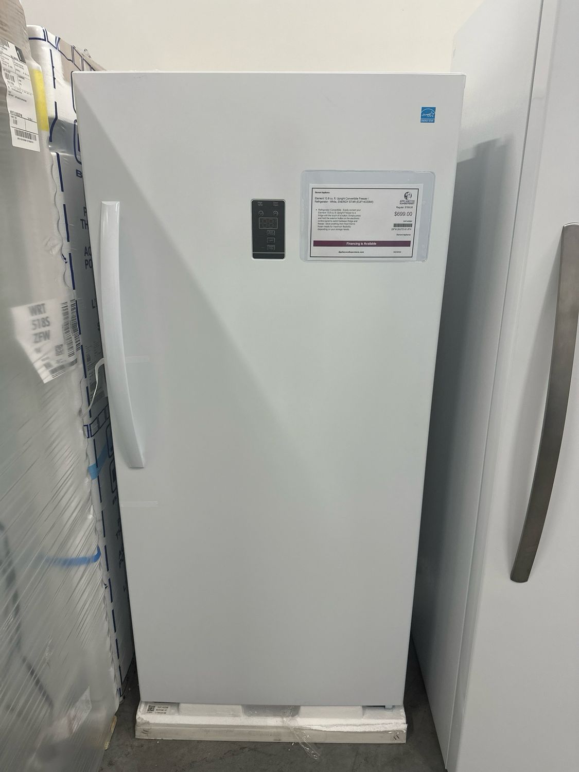 Element EUF14CEBW 13.8 cu. ft. Upright Convertible Freezer / Refrigerator - White, ENERGY STAR - NIB