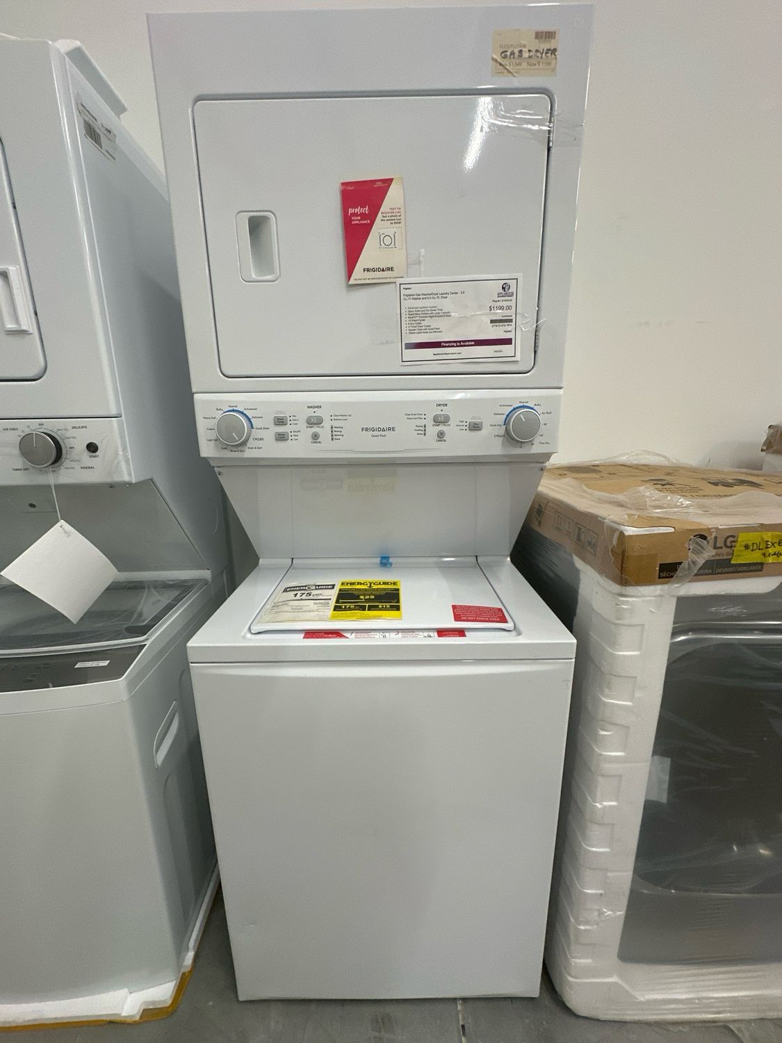 Frigidaire FLCG7522AW Gas Washer/Dryer Laundry Center - 3.9 Cu. Ft Washer and 5.5 Cu. Ft. Dryer 