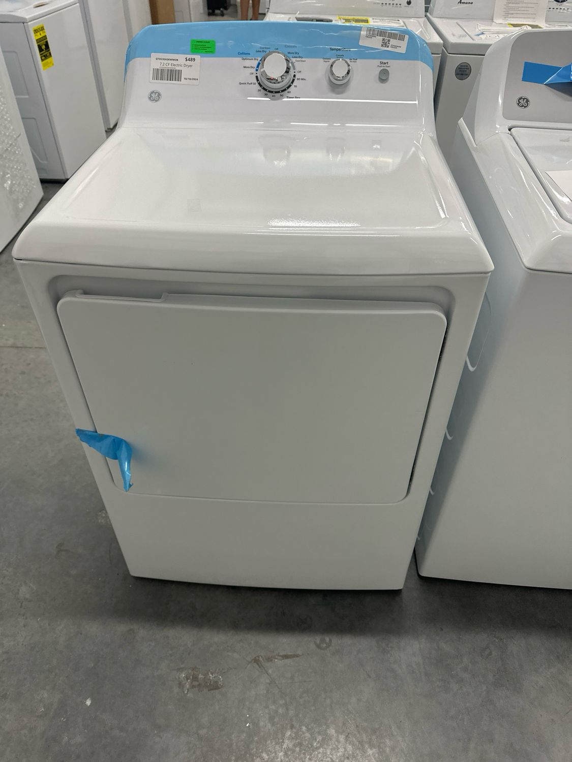 GE GTD33EASKWW 7.2 cu. ft. Capacity aluminized alloy drum Electric Dryer 