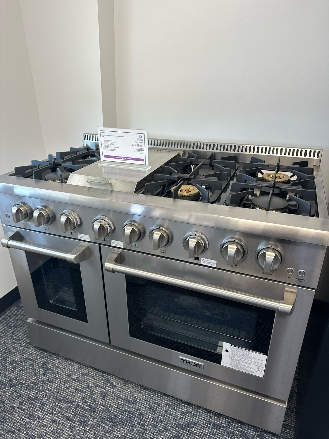 Thor Kitchen 48 Inch Dual Fuel Range In Stainless Steel - Professional - Hrd4803u