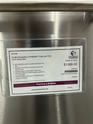 Third Level Utensil Rack Dishwasher with 30+ Total Wash Jets, 39 dBA KitchenAid KDTE204KPS