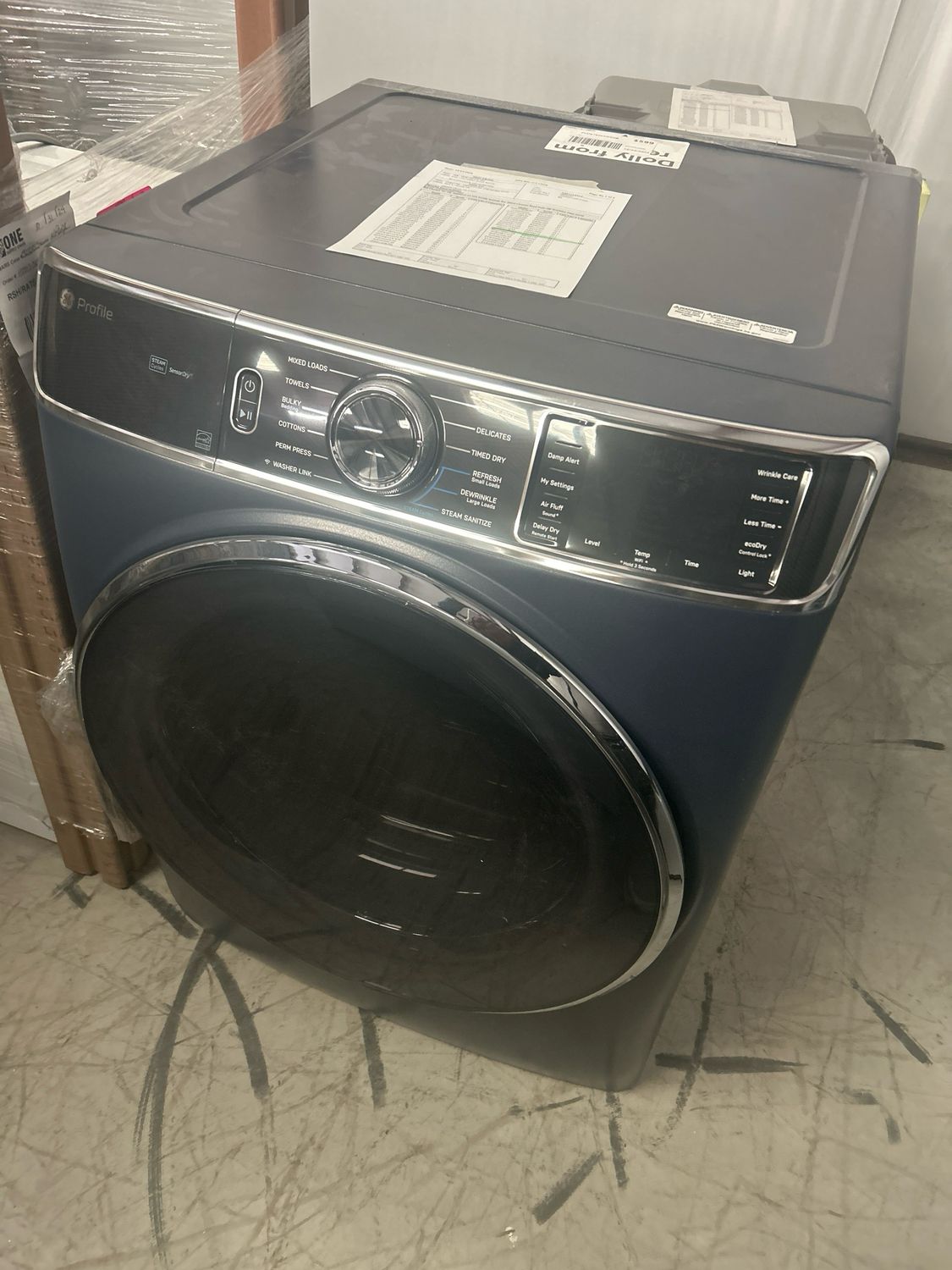 GE Profile PFD87ESPVRS 7.8 Cu. Ft. Stackable Smart Electric Dryer with Steam and Sanitize Cycle