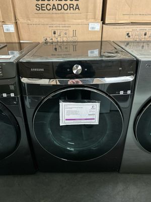 Samsung DRYER DVE50A8800VOB 7.5-cu ft Stackable Steam Cycle Electric (Brushed Black) ENERGY STAR