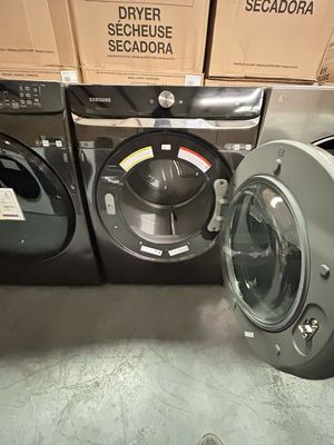 Samsung DRYER DVE50A8800VOB 7.5-cu ft Stackable Steam Cycle Electric (Brushed Black) ENERGY STAR