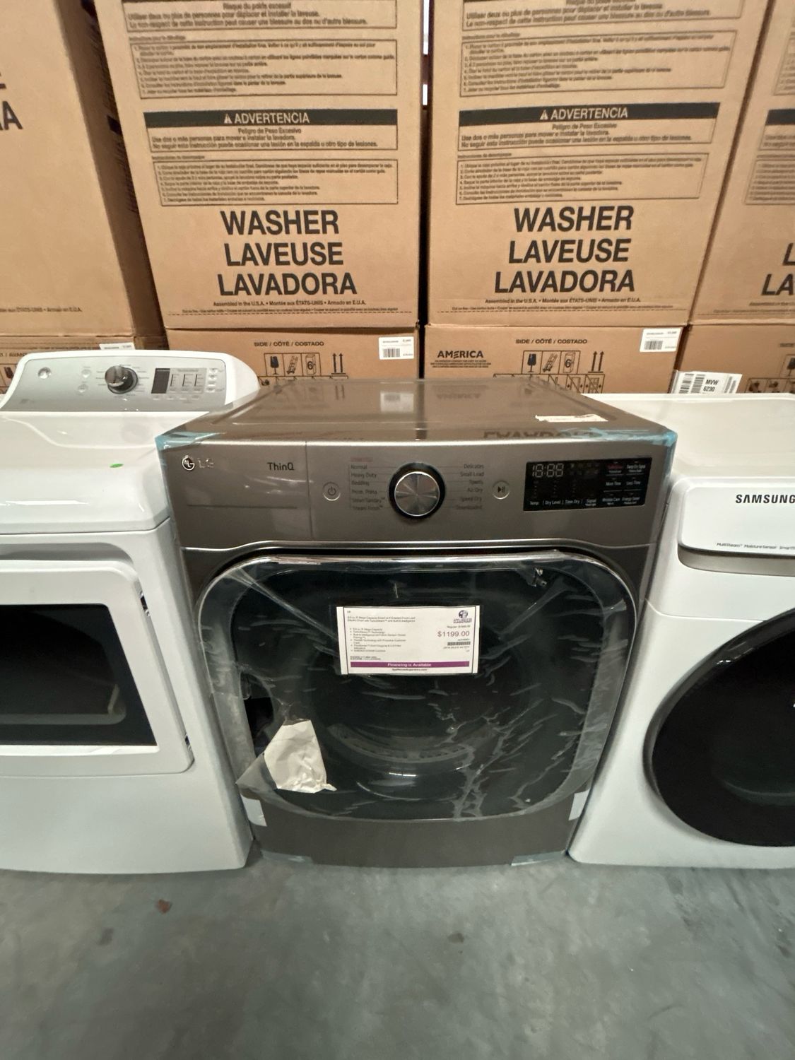 LG DLEX8980V 9.0 cu. ft. Mega Capacity Smart wi-fi Enabled Front Load Electric Dryer with TurboSteam™ and Built-In Intelligence