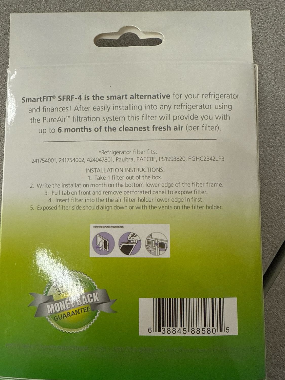 SmartFit SFRF4 2-Pack SmartFit Refrigerator Air Filter Parts