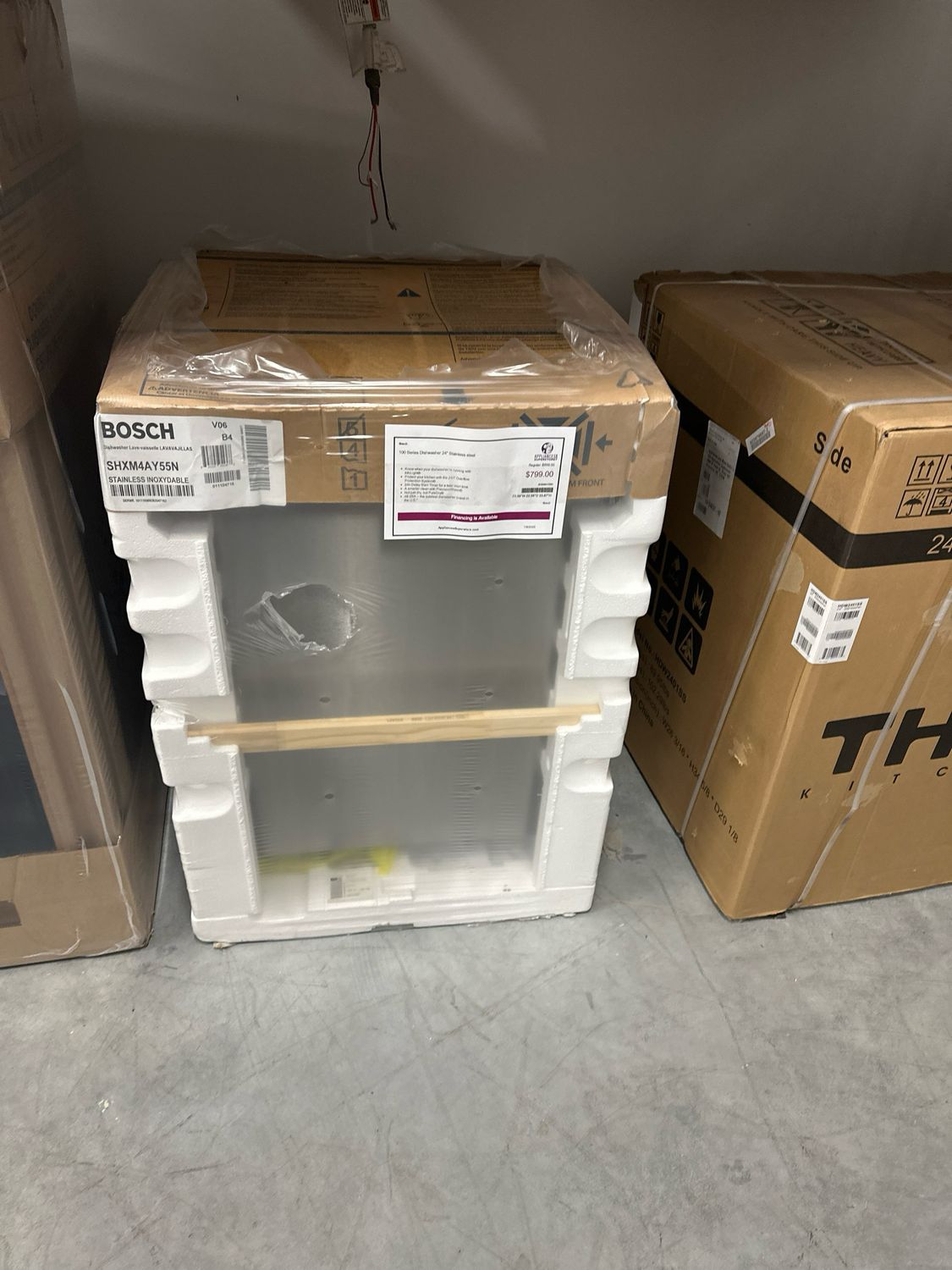 Bosch SHXM4AY55N 100 Series Dishwasher 24&quot; Stainless Steel