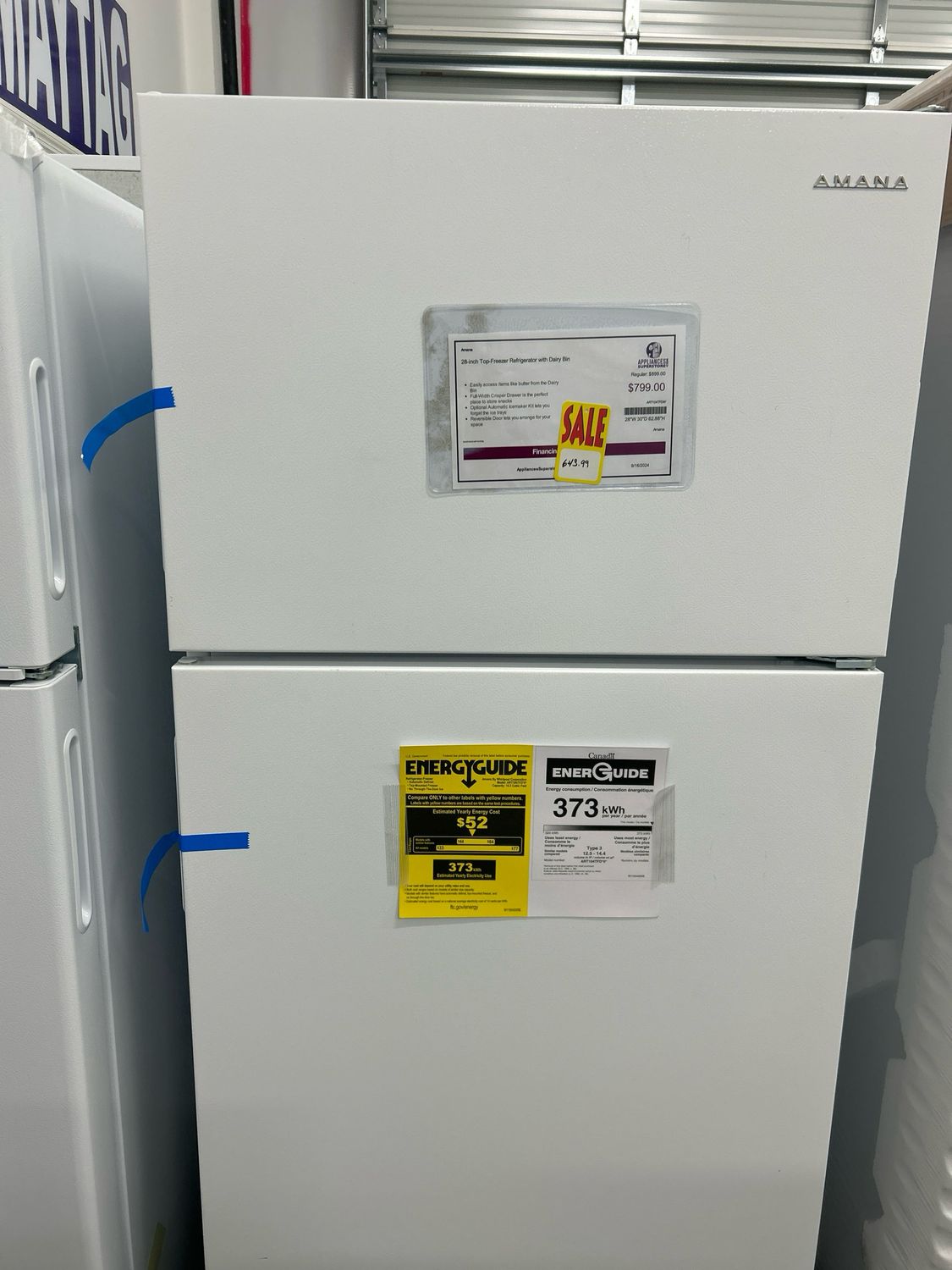 Amana ART104TFDW 28-inch Top-Freezer Refrigerator with Dairy Bin