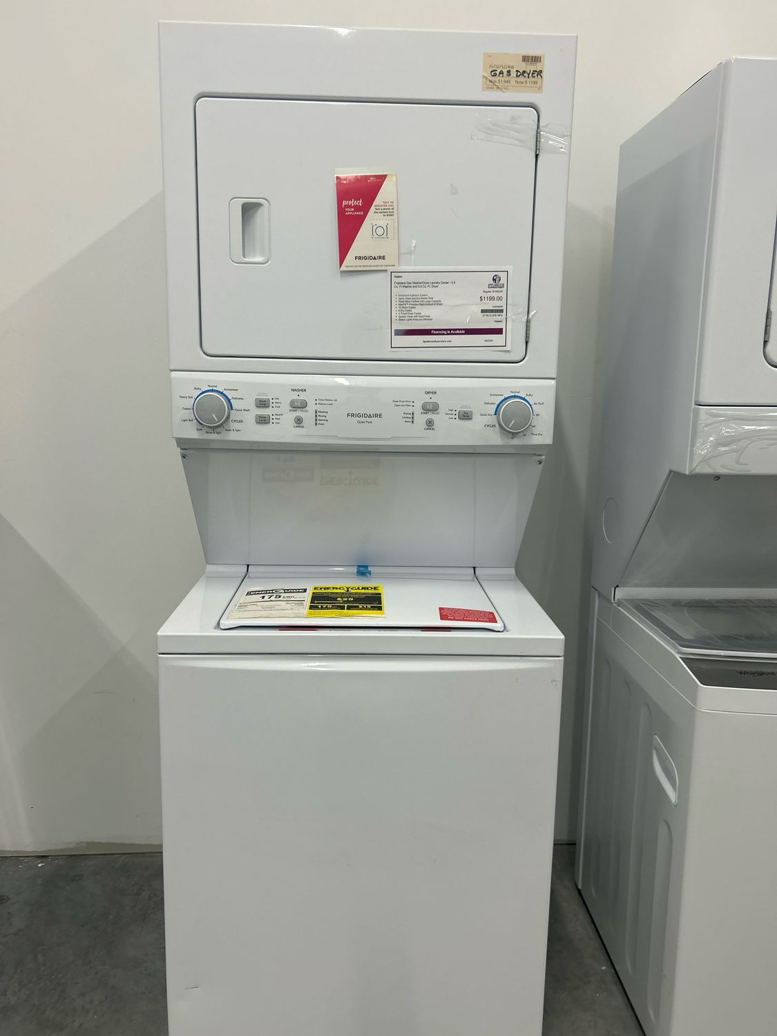 Frigidaire FLCG7522AW  Washer/w Gas Dryer Laundry Center - 3.9 Cu. Ft Washer and 5.5 Cu. Ft. Dryer