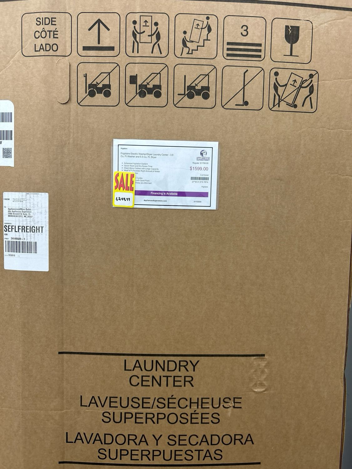 Frigidaire FLCE7522AW Laundry Center Electric