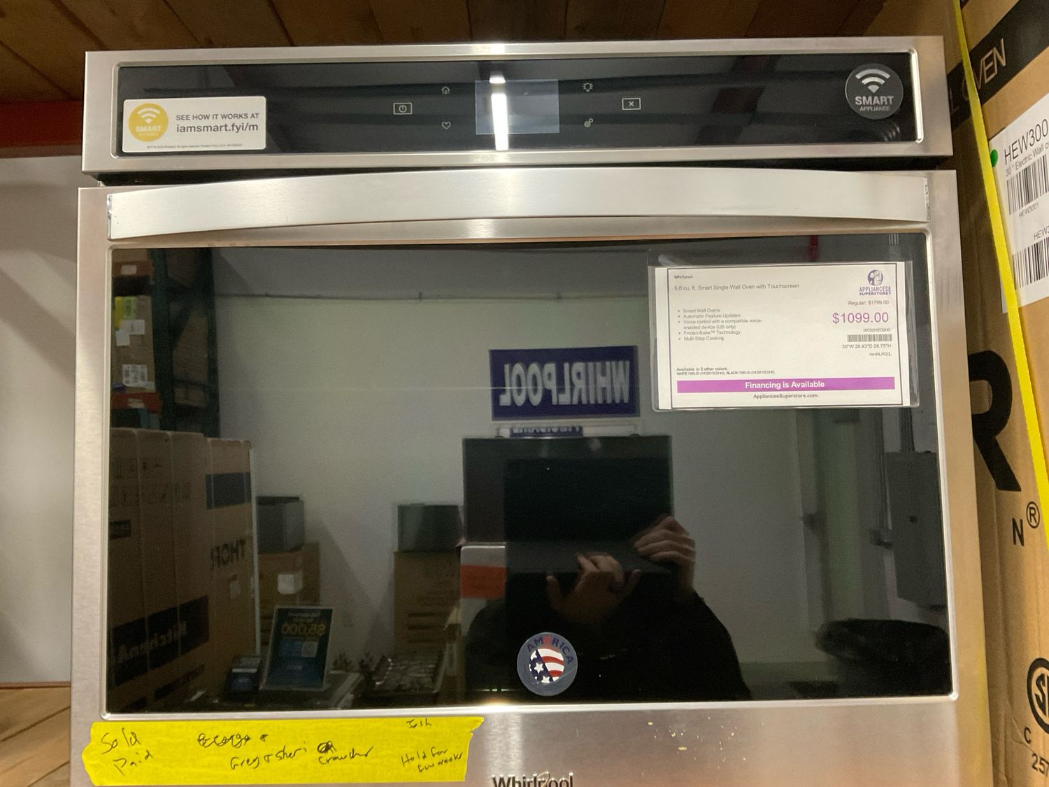 Whirlpool WOS51EC0HS Smart 30-in Self-cleaning Smart Single Electric Wall Oven WOS51EC0HS