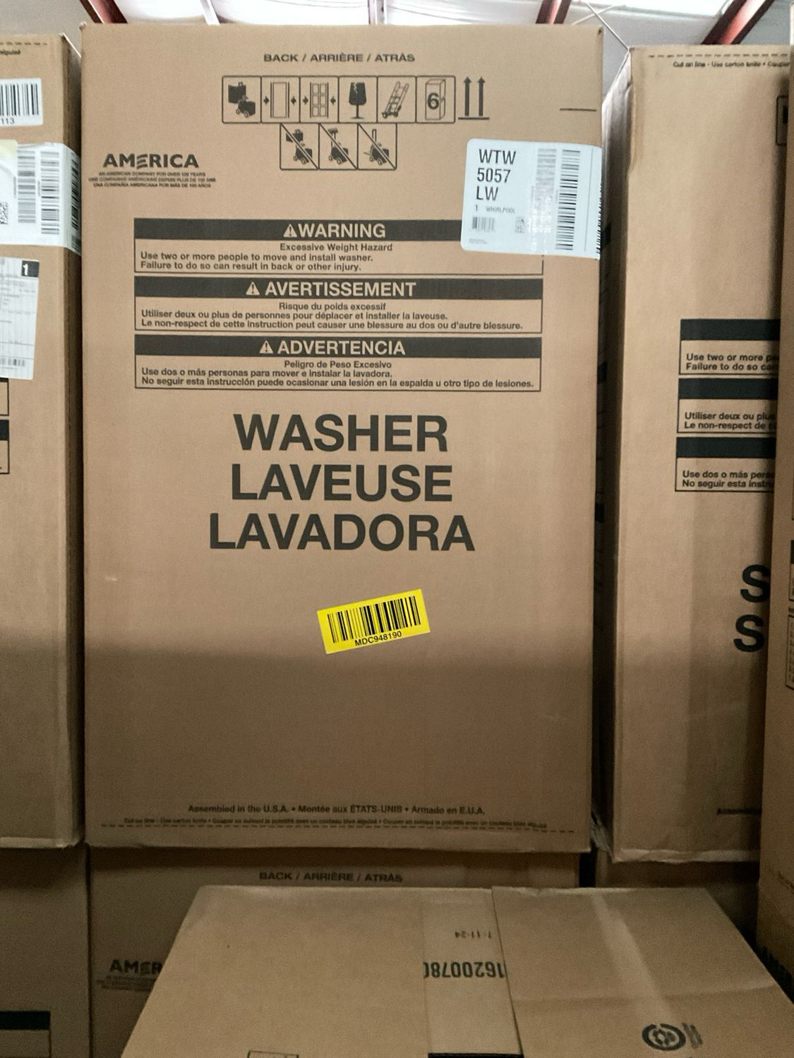 Whirlpool 4.7-4.8-cu ft Top Load Washer with Removable Agitator - White WTW5057LW MSRP $899