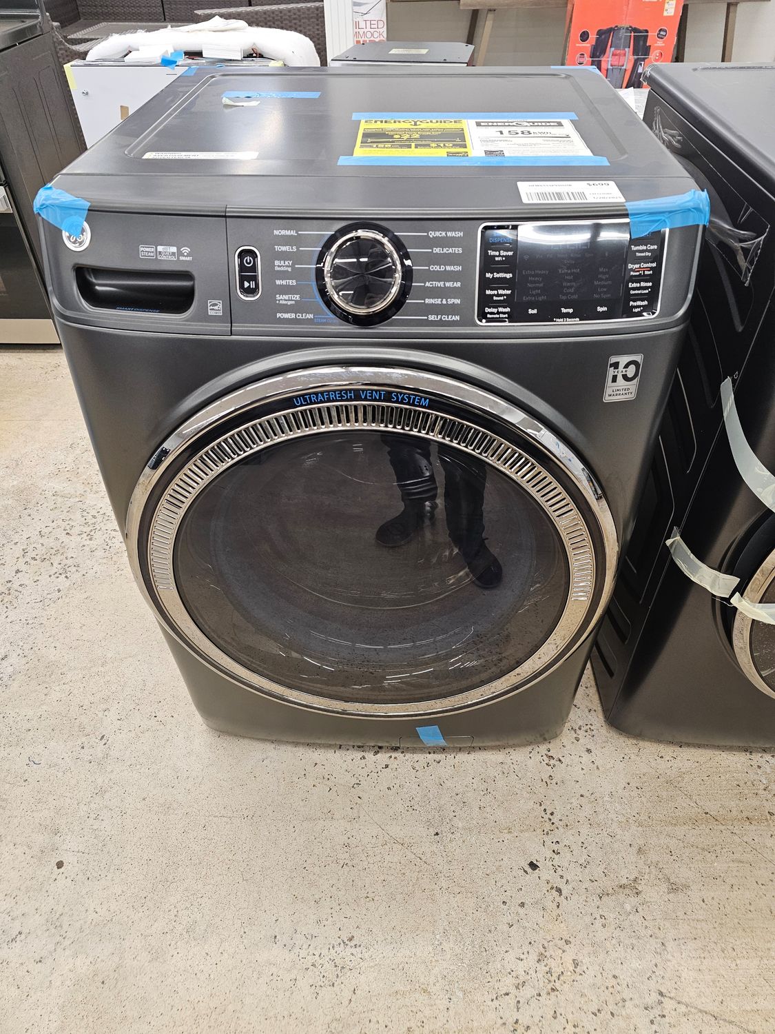 GE GFW655SPVDS 5.0 cu. ft. Capacity Smart Front Load ENERGY STAR Steam Washer -MHC 1