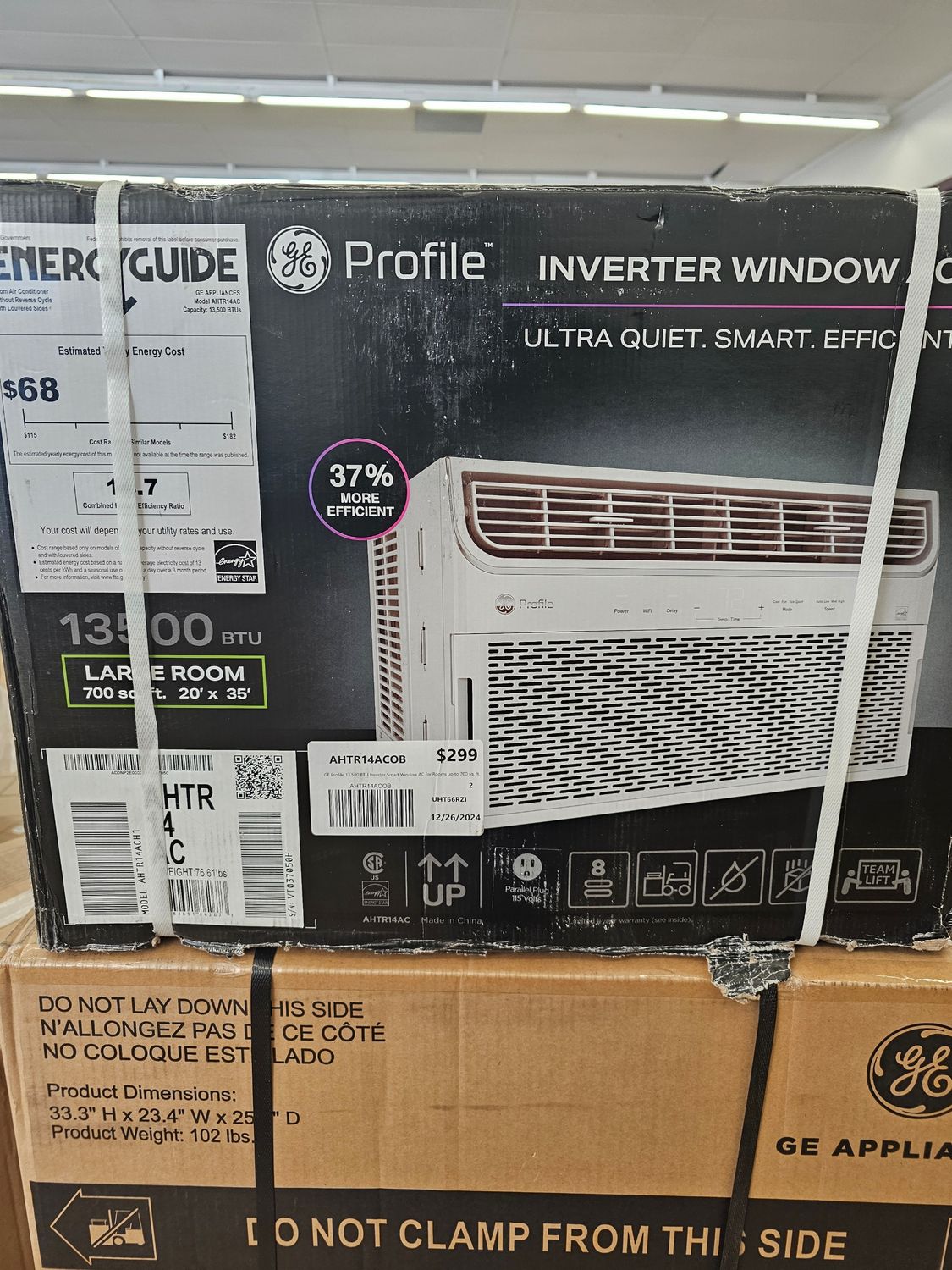 GE Profile AHTR14ACOB 13500 BTU Inverter Smart Ultra Quiet Window AC