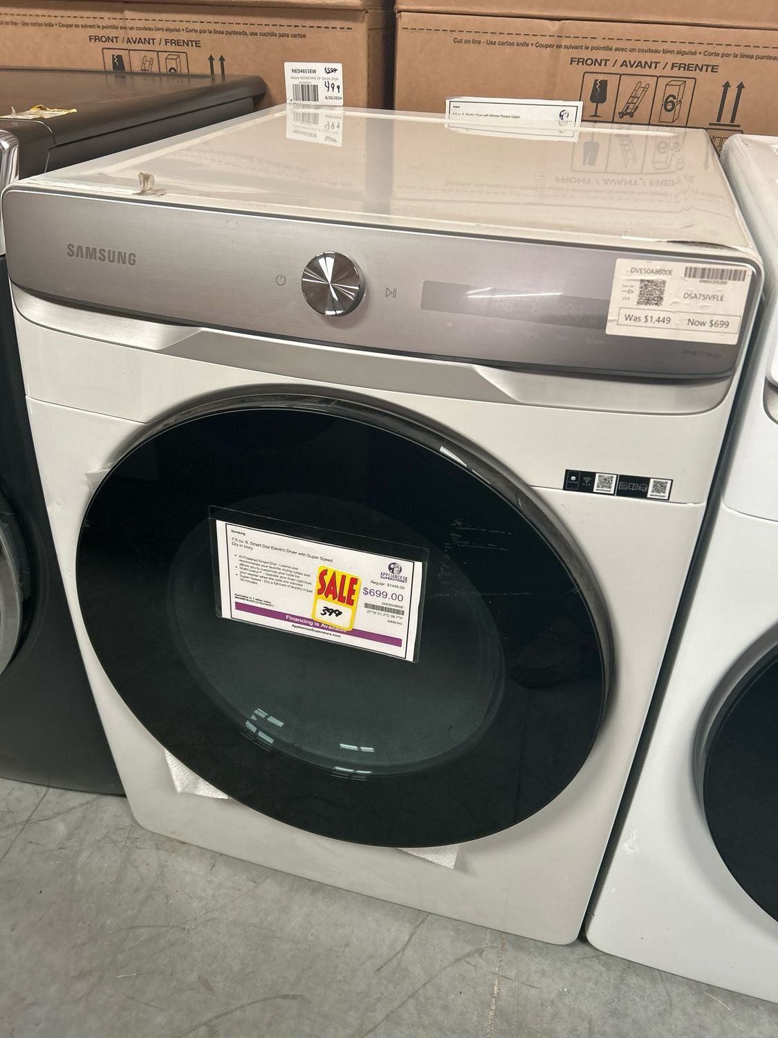 Samsung DVE50A8600E Front load dryer
