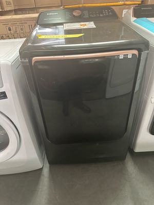 Samsung DVE55A7700V Smart electric dryer with steam sanitize in brushed black 7.4 cu. ft.