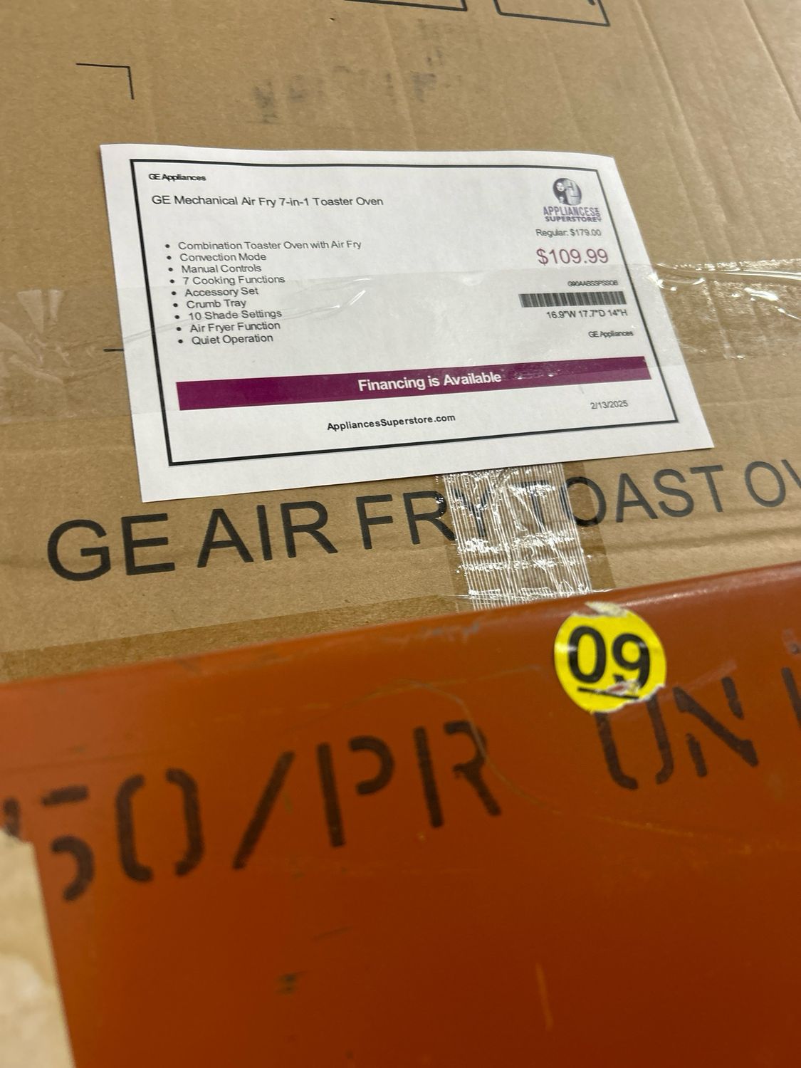 GE G90AABSSPSS 7 in 1 Mechanical Air Fry Toaster