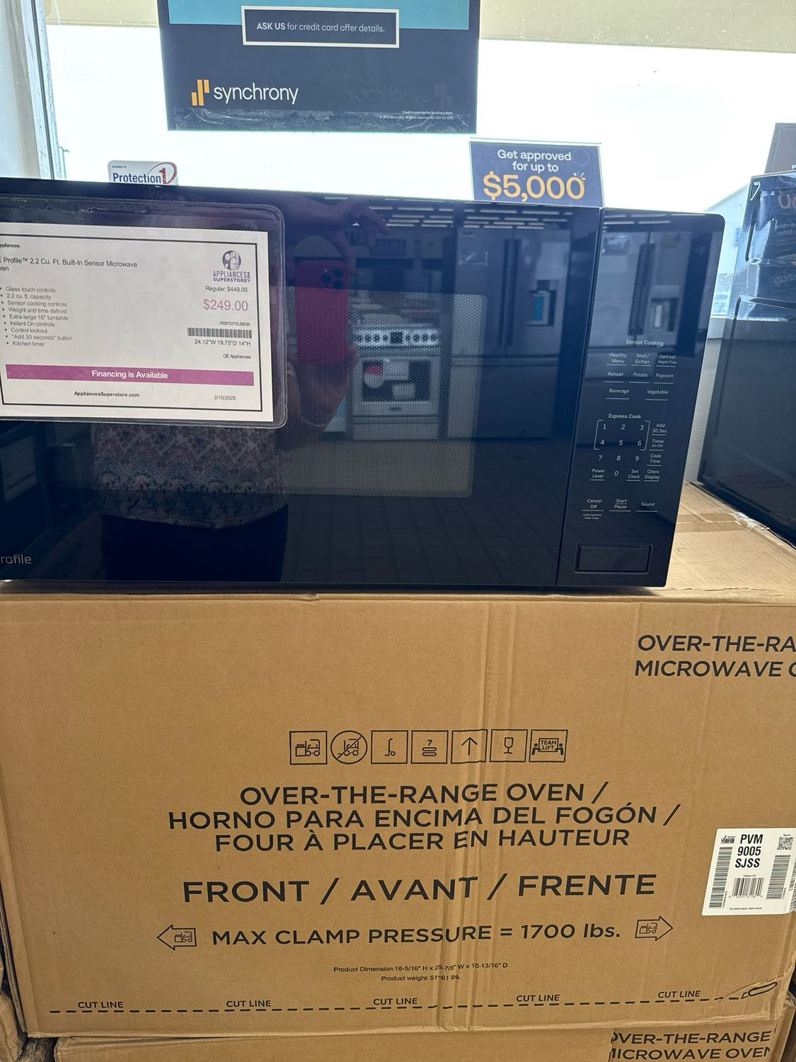 GE Profile PEB7227DLBB 2.2 Cu. Ft. Built-In Sensor Microwave Oven -MHC 1