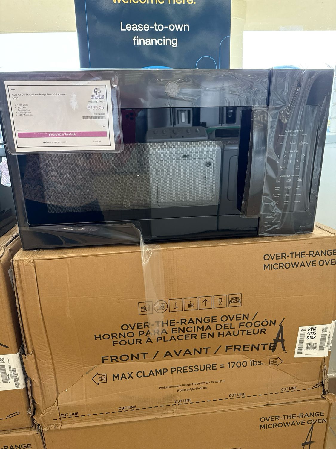 GE JVM6175DKBB 1.7 Cu. Ft. Over-the-Range Sensor Microwave Oven - MHC 1