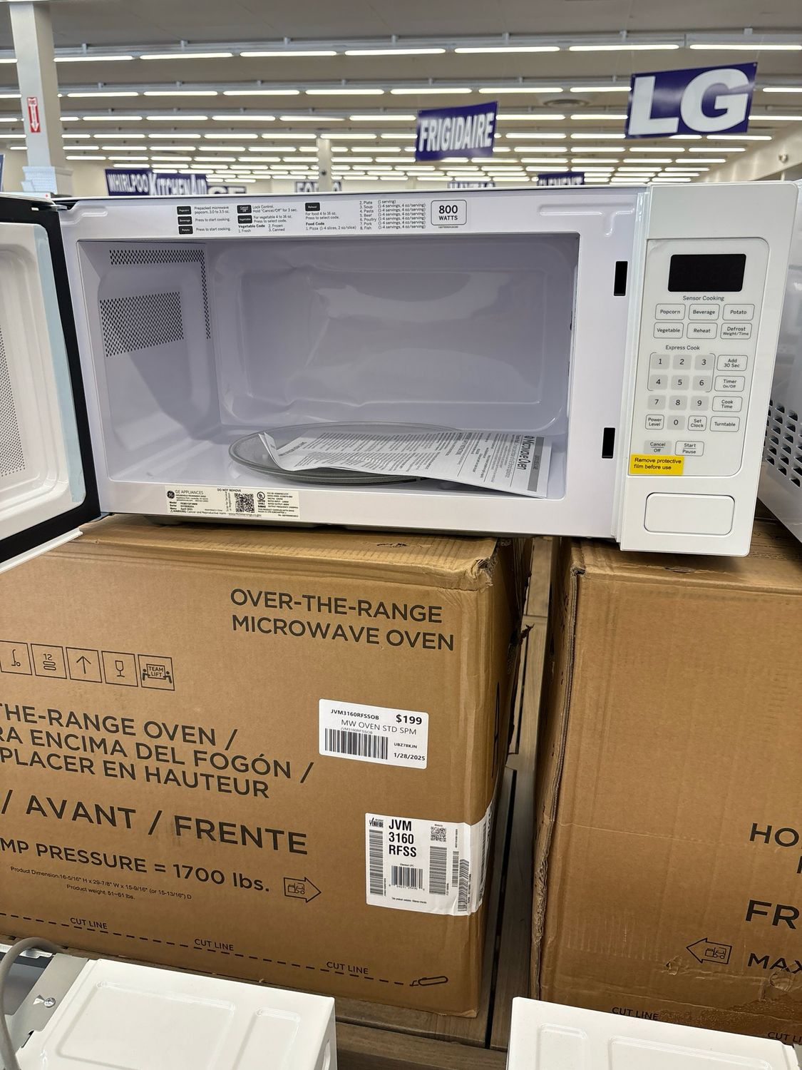 GE Profile PEM31DFWW 1.1 Cu Ft Countertop Microwave Oven