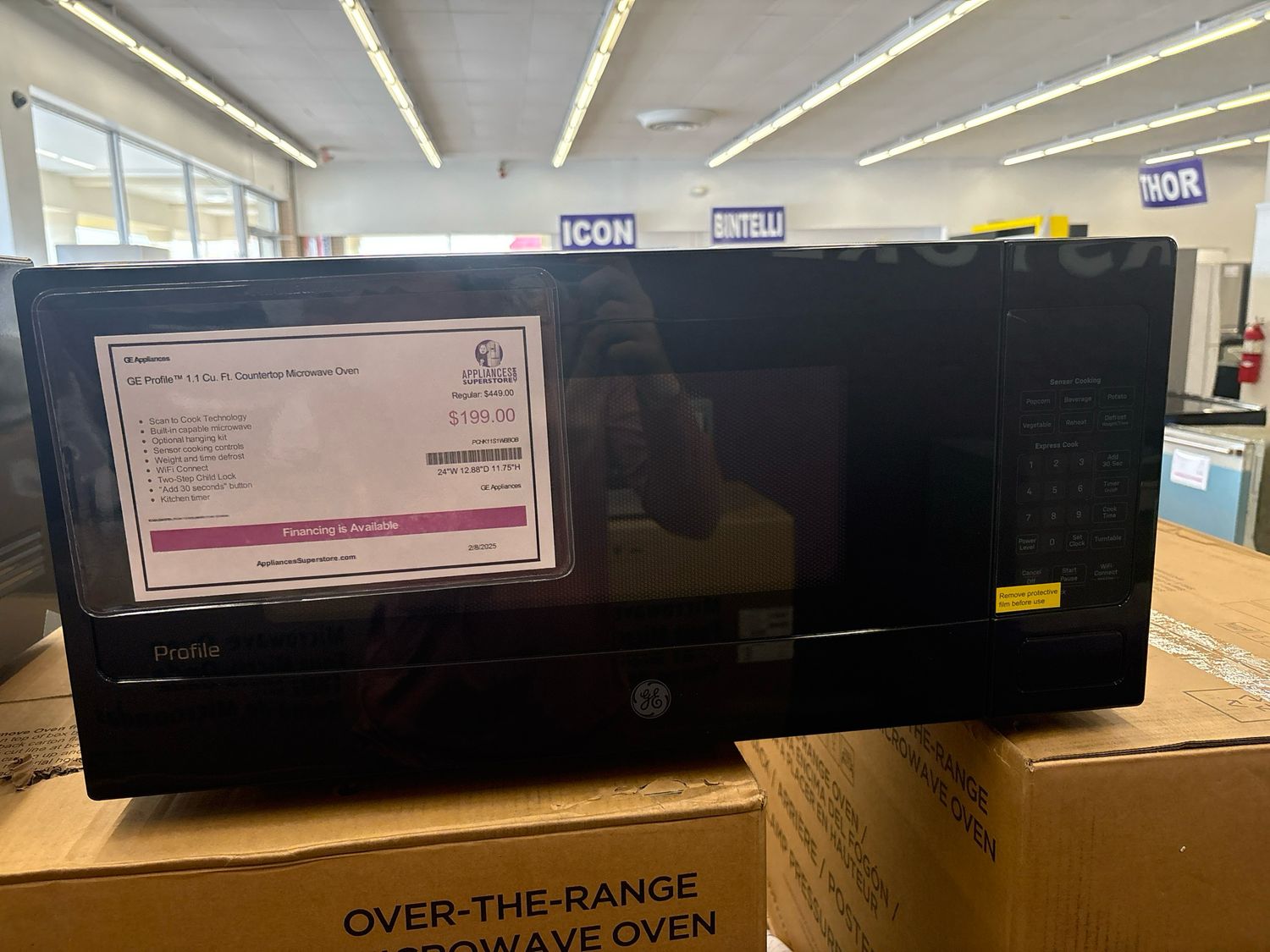 GE Profile PCHK11S1WBB 1.1 Cu Ft Countertop Microwave Oven mhc1