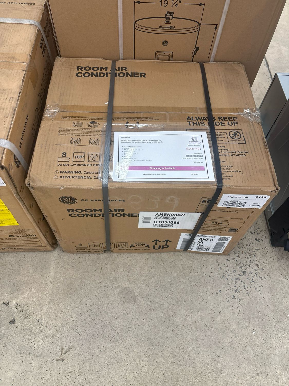 GE AHEK08AC 8,000 BTU Smart Electronic Window Air Conditioner AHEK08AC MHC 1