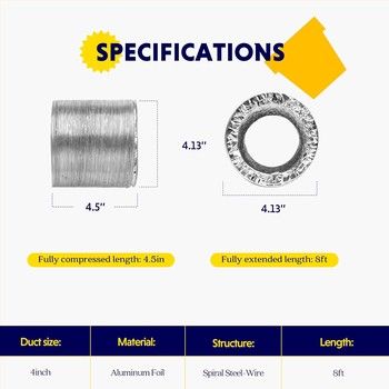 Parts iPower 4" 8'Dryer Vent Hose GLDUCT4X8C