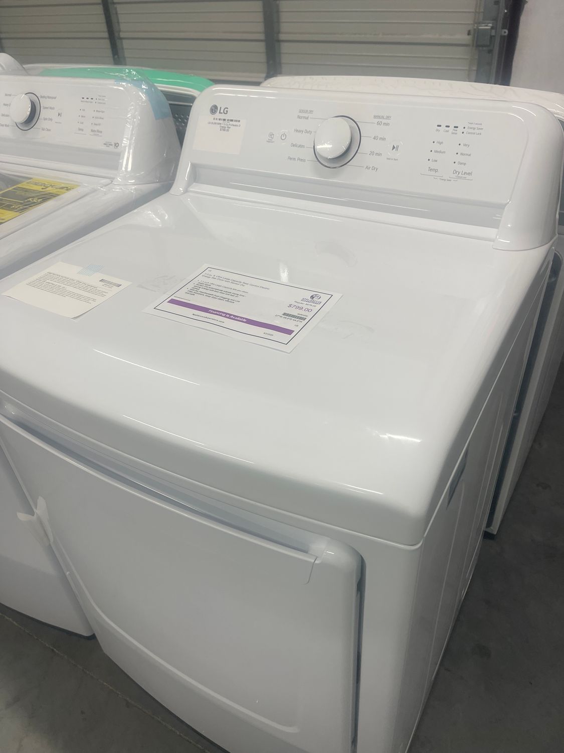 LG DLE6100W 7.3 Cu Ft Electric Dryer Energy Star