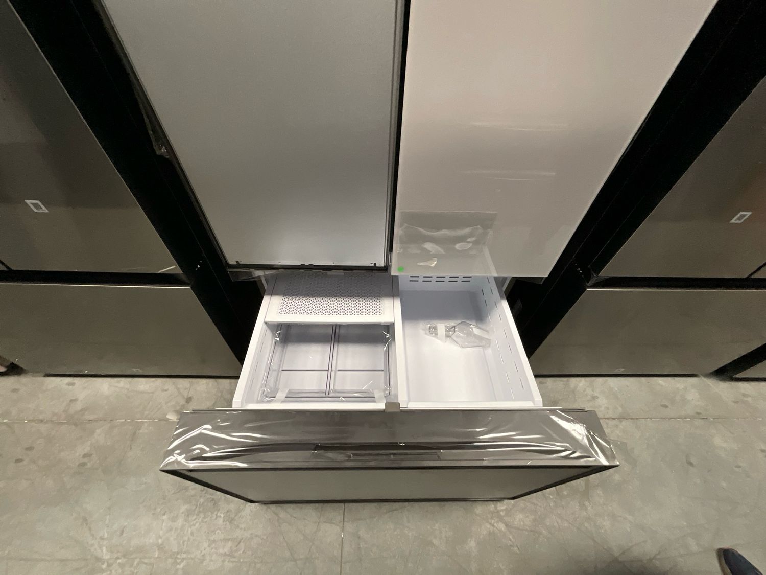 Samsung RF30BB6600APAA bespoke 3-door French door refrigerator with customizable door panel 30 cu. ft.