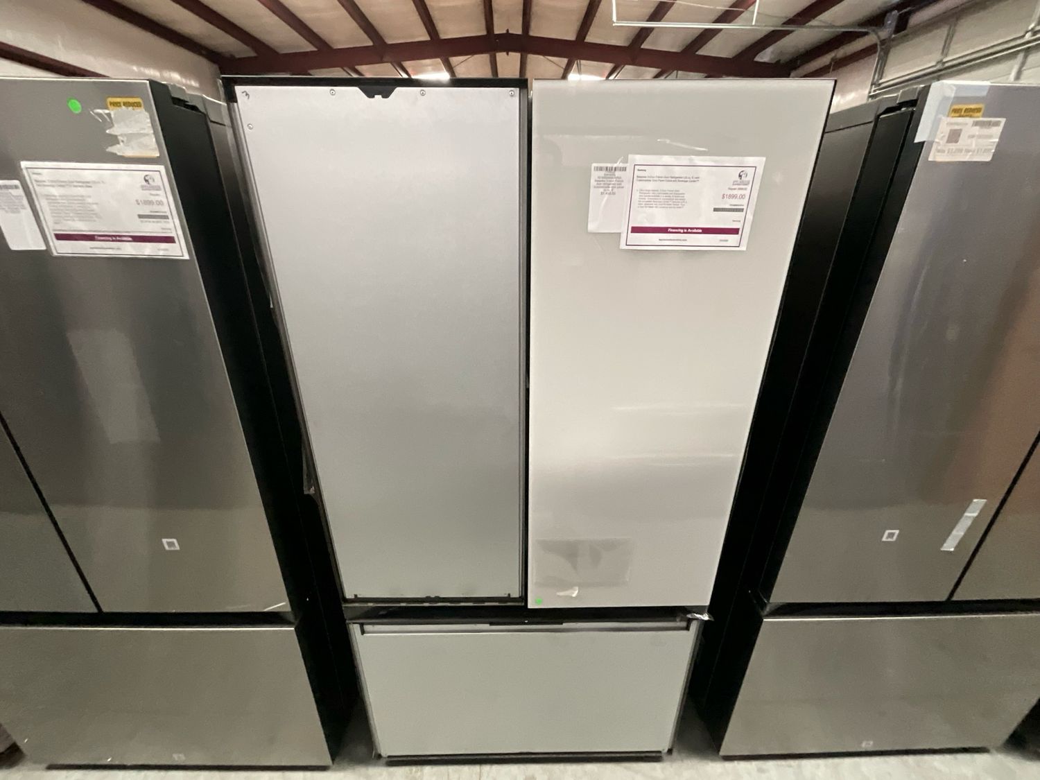 Samsung RF30BB6600APAA bespoke 3-door French door refrigerator with customizable door panel 30 cu. ft.