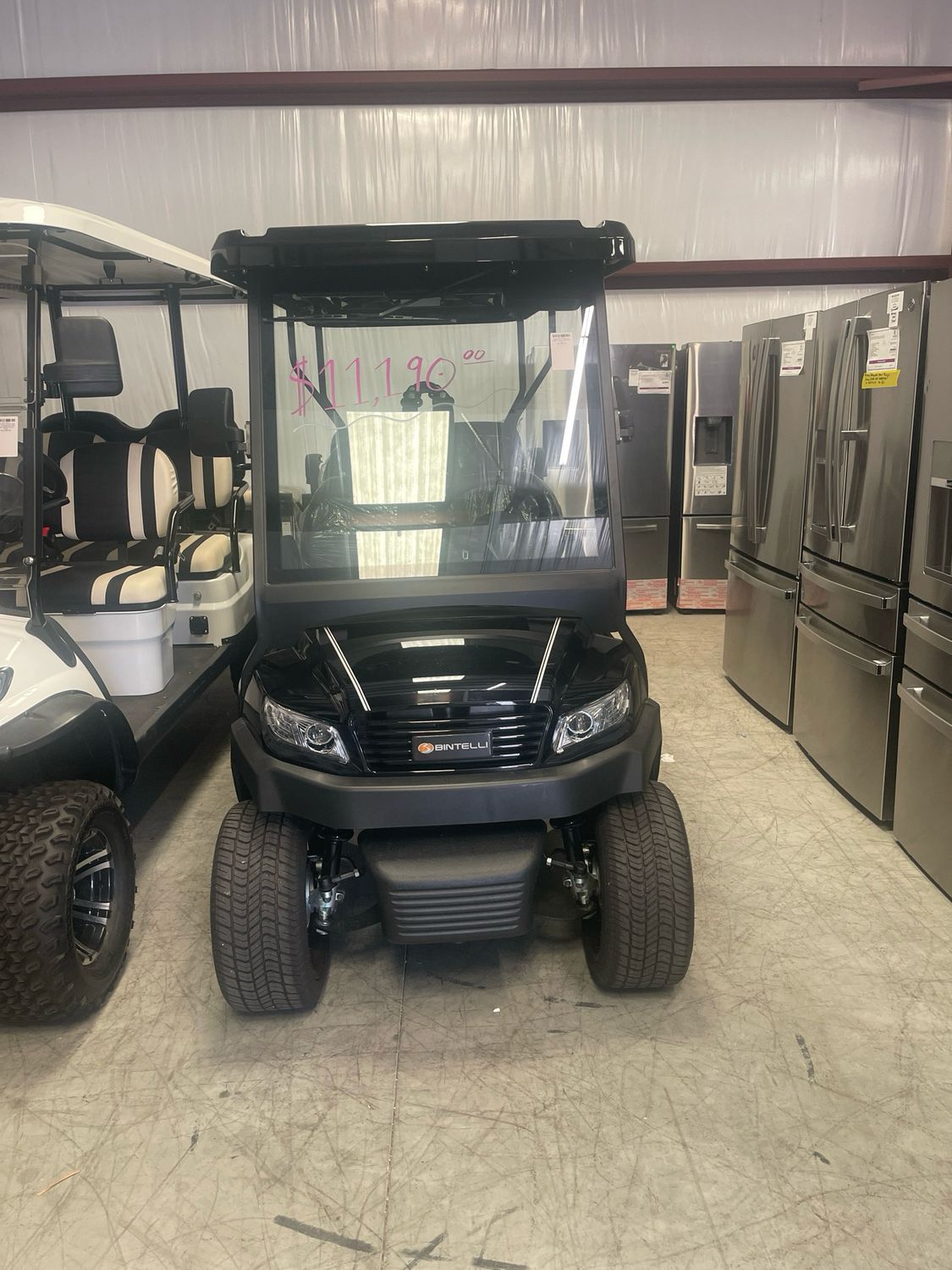 Bintelli Six Passenger Black Lithium 105ah Golf Cart