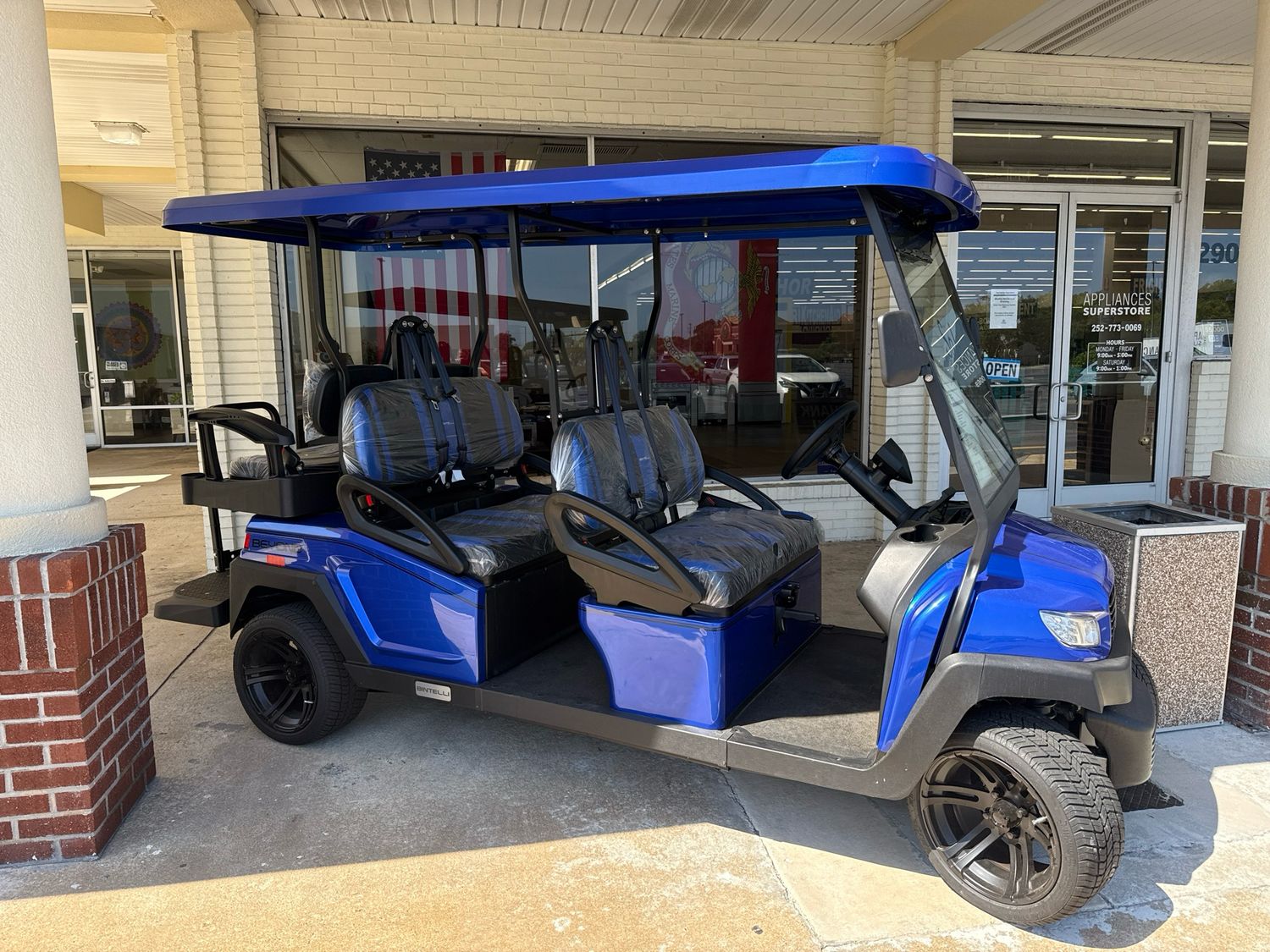 Bintelli Six Passenger Hydro Blue Lithium 105ah Golf Cart