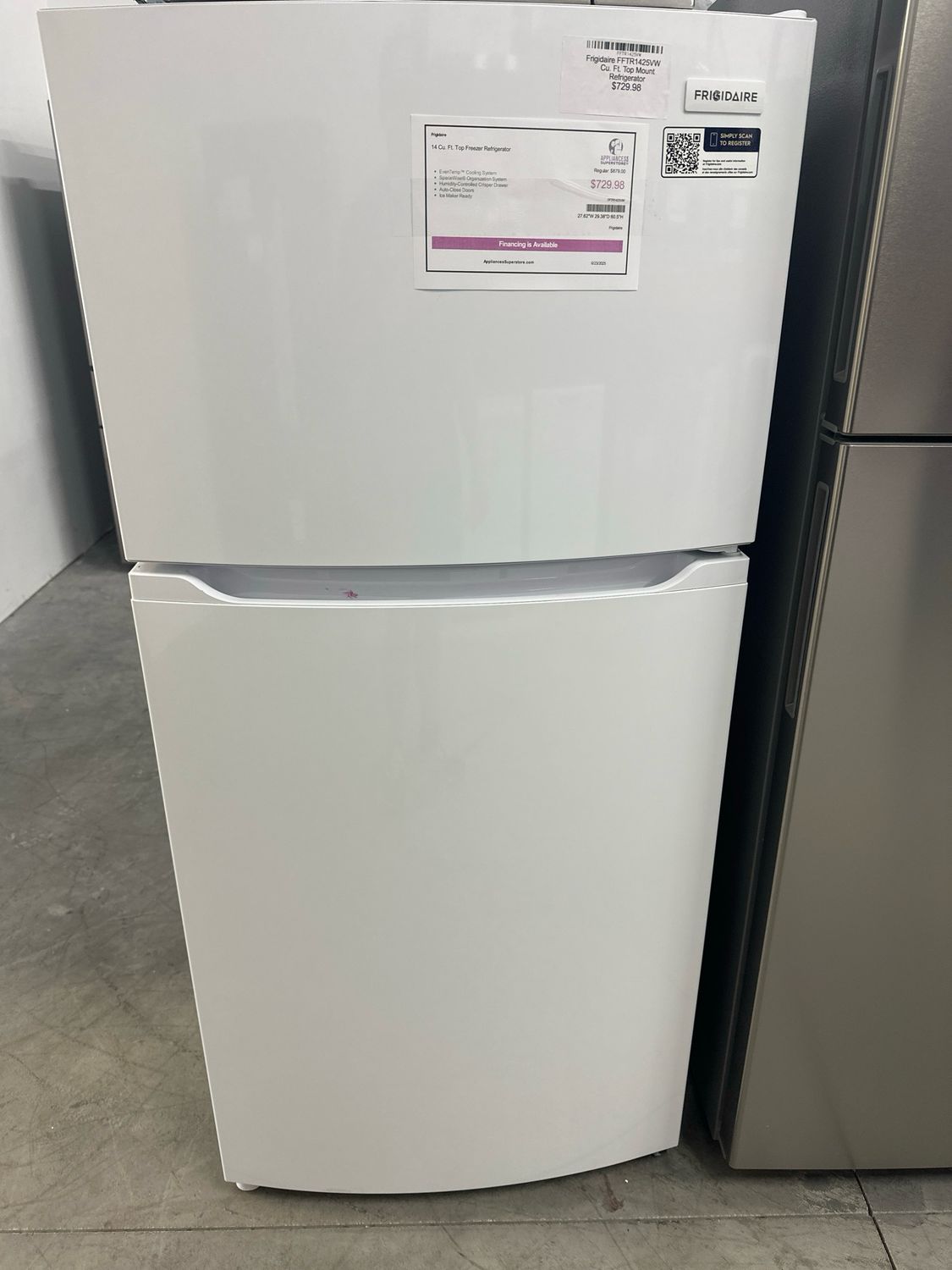 Frigidaire FFTR1425VW 14 Cu. Ft. Top Mount Refrigerator