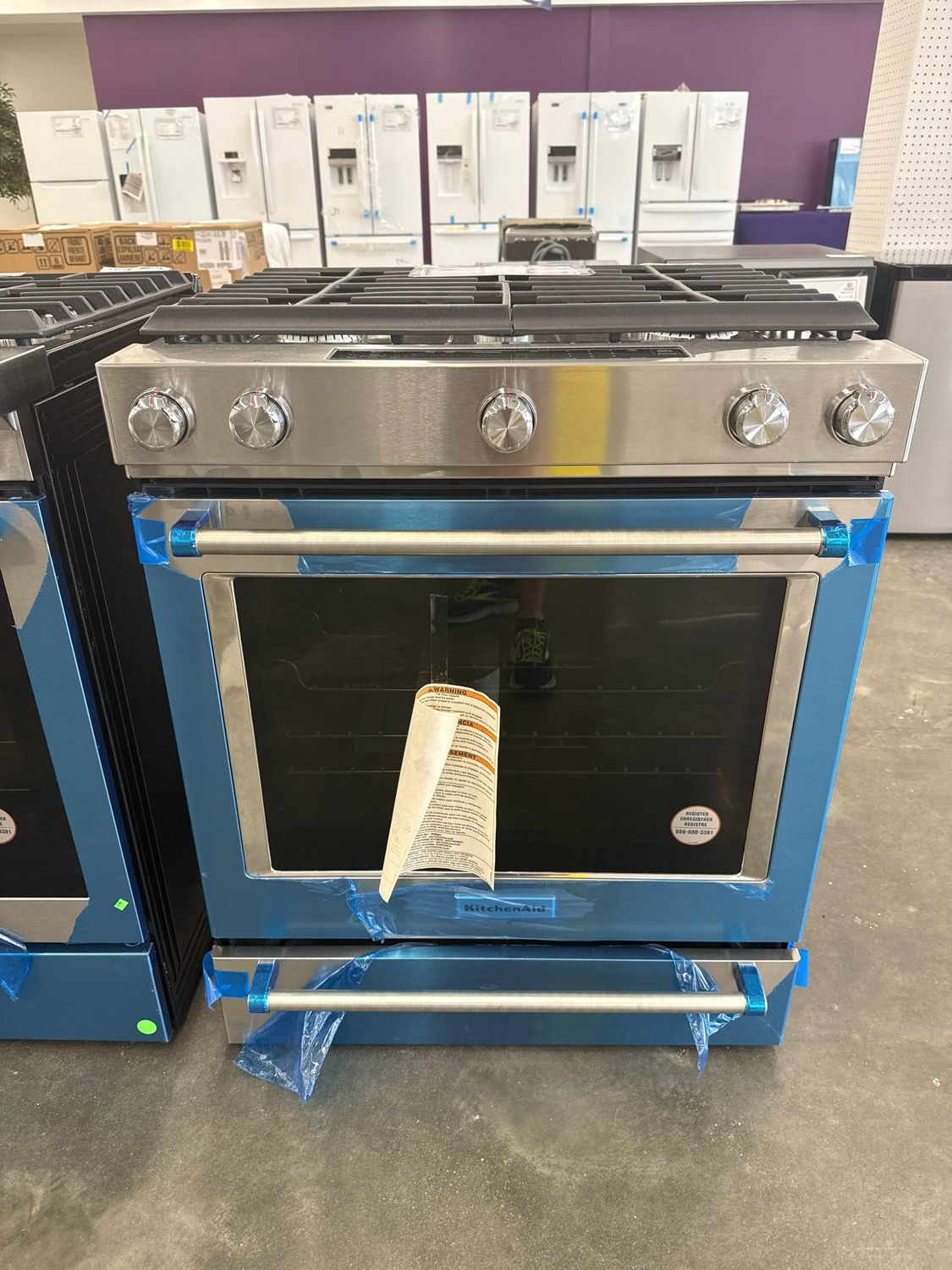 KitchenAid KSGG700ESS  30in 5-Burner Slide-in Convection Range, Gas