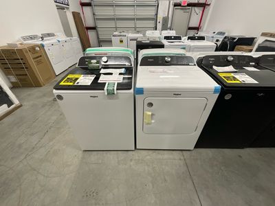 Whirlpool Washer And Dryer Set (WTW6157PW) 5.2-5.3 Cu Ft Top-Load Washer With Removable Agitator And (WED6150PW) 7.0 Cu Ft Top Load Electric Dryer With Moisture Sensor