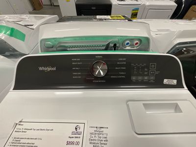 Whirlpool Washer And Dryer Set (WTW6157PW) 5.2-5.3 Cu Ft Top-Load Washer With Removable Agitator And (WED6150PW) 7.0 Cu Ft Top Load Electric Dryer With Moisture Sensor