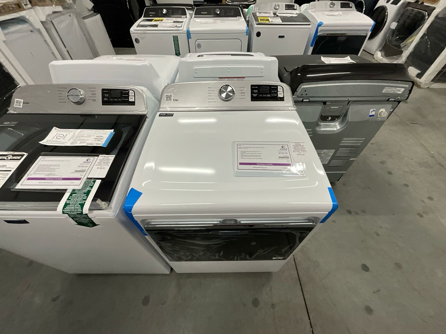 DEAL OF THE DAY Maytag Set In White, Maytag MVW6230RHW Smart Top Load Washer With Extra Power 4.7 Cu Ft And Maytag MED6230RHW Smart Top Load Electric Dryer With Extra Power Button 7.4 Cu Ft