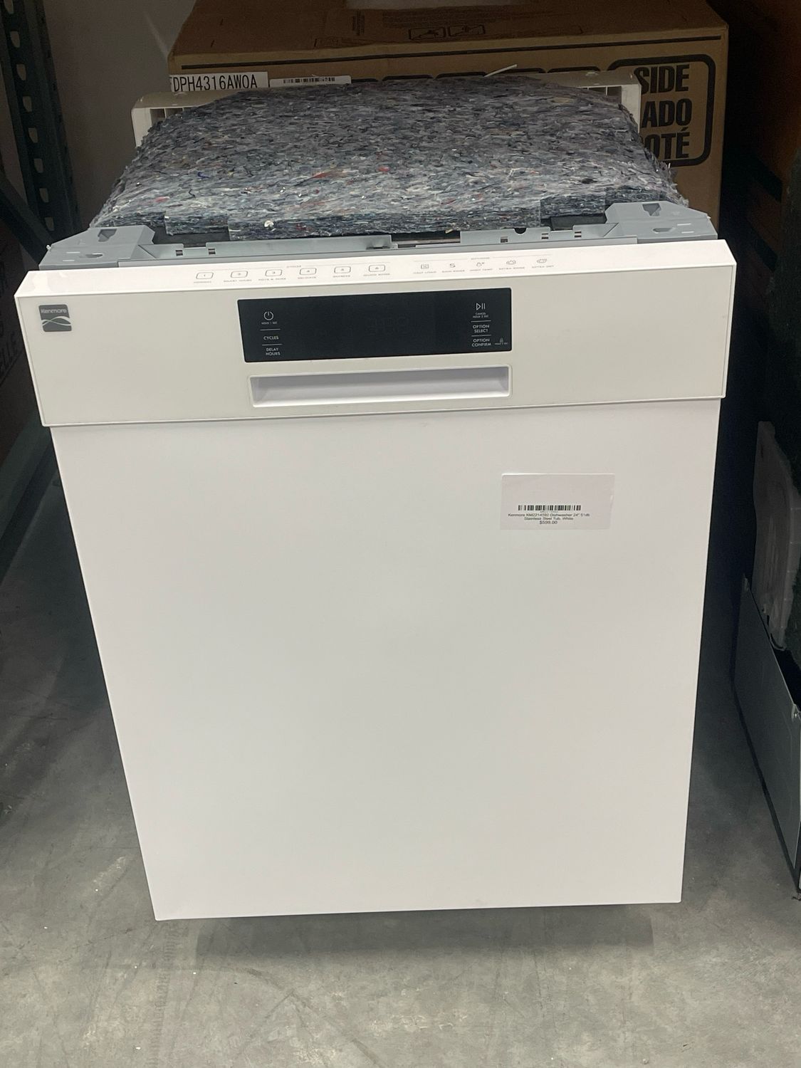 Kenmore KM2214592 Dishwasher 24&quot; 51db Stainless Steel Tub, White
