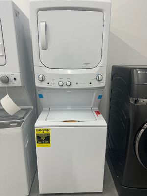 GE GUD27ESSMWW 3.8CF Washer, 5.9 CF Electric Dryer Combo, White