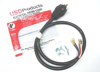 Parts 4 FT 4 Wire 30 Amp Dryer Cord DC4-30-4