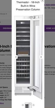 Thermador T18IW900SP 18-Inch Built-in Wine Preservation Column
