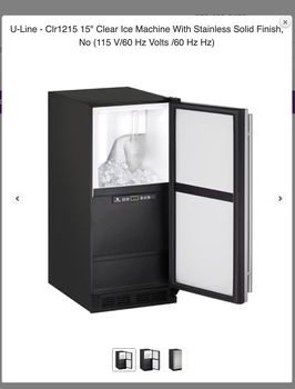 U-Line UCLR1215S00B Clr1215 15&quot; Clear Ice Machine With Stainless Solid Finish, No (115 V/60 Hz Volts /60 Hz Hz)