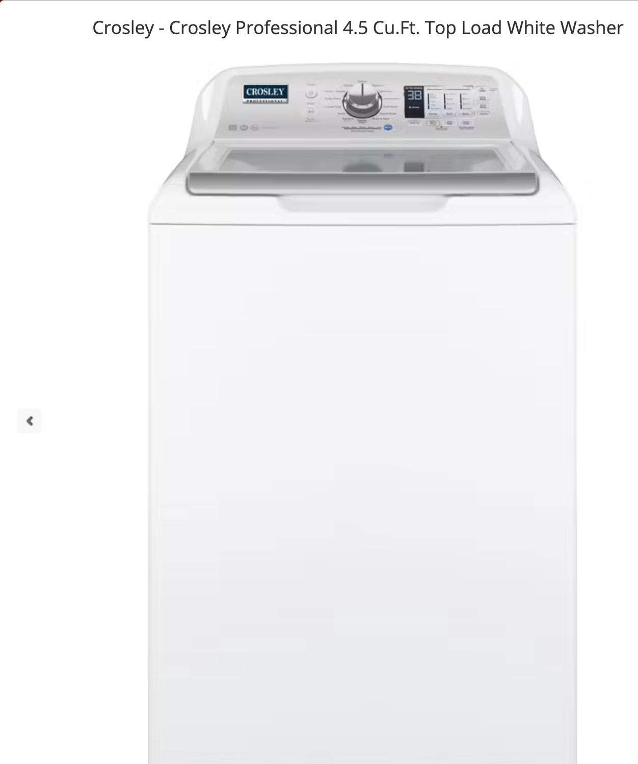 Crosley YTW4514SNWS Top Load Washer 4.5 cu ft White