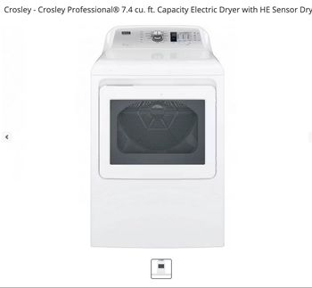 Crosley YTD74E2SNWS Electric Dryer 7.4 cu ft NIB