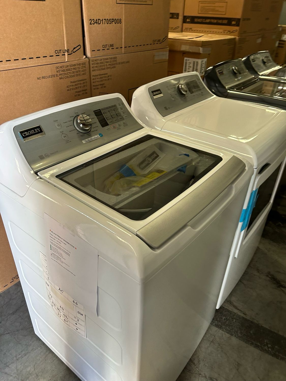 Washer and Dryer Set 4.5 cu ft Top Load Washer and 7.4 cu ft Electric Dryer GE Reliability in the Crosley Brand