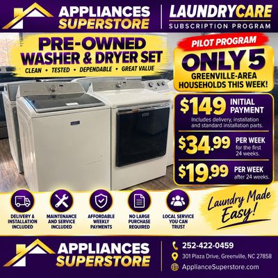 LAUNDRYCARE Subscription for Refurbished Washer and Dryer Set