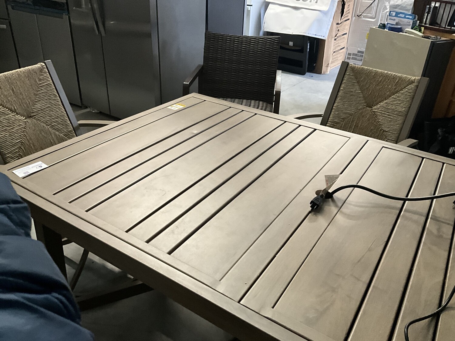 Outdoor Expandable Dining Wood Grain Patio Table