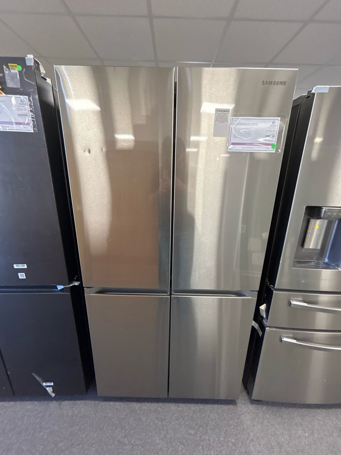 Samsung RF23A9671SR 22.8-cu ft 4-Door Counter-Depth French Door Refrigerator with Dual Ice Maker and Door within Door (Fingerprint Resistant Stainless Steel)